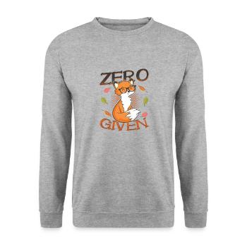 Hipster Fox Zero Fox Given - Unisex Sweatshirt - salt & pepper - Front - Alina (178cm) & Michal (187cm)