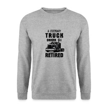 Un chauffeur de camion légendaire a pris sa retraite LKW-fahrer - Sweat-shirt Unisexe - gris chiné - Devant - Alina (178cm) & Michal (187cm)