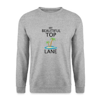 League Legend Top lane fun design - Unisex Sweatshirt - salt & pepper - Front - Alina (178cm) & Michal (187cm)