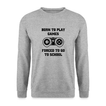 Zocken Konsole Controller Gaming Zocker Gamer - Unisex Pullover - Weißgrau meliert - Vorne - Alina (178cm) & Michal (187cm)