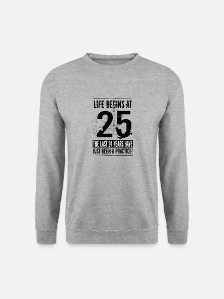 25-års fødselsdag mand - Unisex sweater - hvidgrå meleret