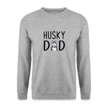 Husky Papa Sibérien Husky Papa - Sweat-shirt Unisexe - gris chiné - Devant - Alina (178cm) & Michal (187cm)