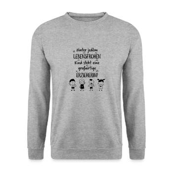 Großartige erzieherin Lehrer Kindergarten Kinder - Unisex Pullover - Weißgrau meliert - Vorne - Alina (178cm) & Michal (187cm)