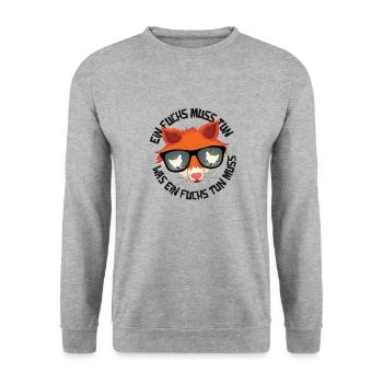 Ein Fuchs muss tun, was ein Fuchs tun muss.... - Unisex Pullover - Weißgrau meliert - Vorne - Alina (178cm) & Michal (187cm)