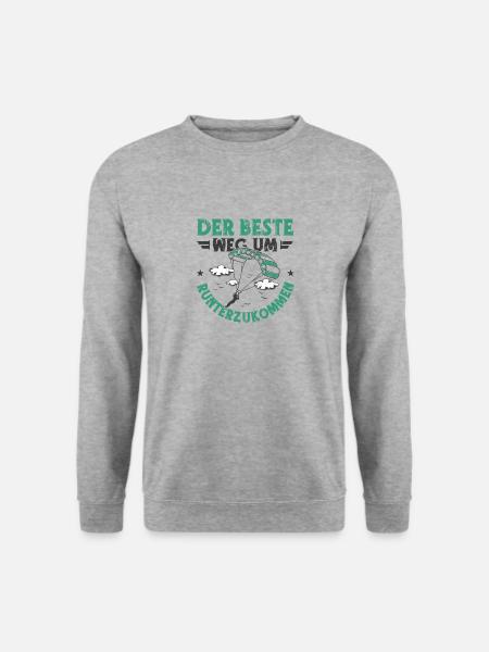 Skydive Tandemsprung Gutschein Fallschirmspringen - Unisex Pullover - Weißgrau meliert