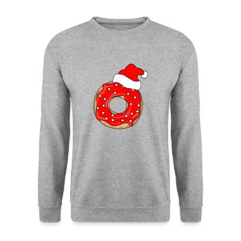 CHRISTMAS DONUT CHRISTMAS CAP ST. NICHOLAS GIFT - Unisex Sweatshirt - salt & pepper - Front - Alina (178cm) & Michal (187cm)