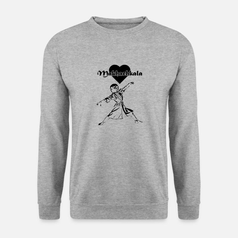Love Makhachkala Dagestan Lesginka Papacha - Unisex Pullover - Weißgrau meliert