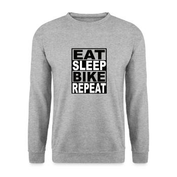 Manger Sleep Bike Répéter - Sweat-shirt Unisexe - gris chiné - Devant - Alina (178cm) & Michal (187cm)