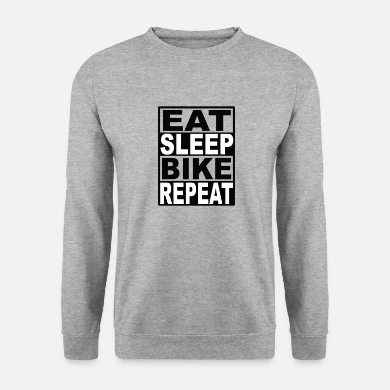 Eat Sleep Bike Repeat - Unisex Pullover - Weißgrau meliert