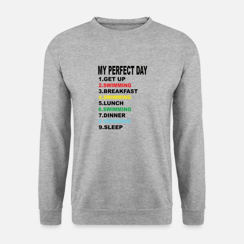 Mein Perfekter Tag Schwimmen - Unisex Pullover - Weißgrau meliert