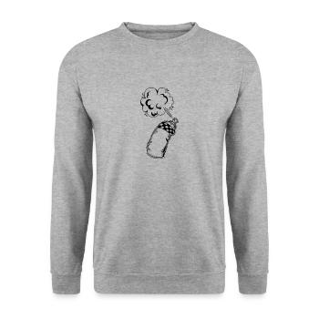 Sprühdose Streetart Kunst Graffiti Style - Unisex Pullover - Weißgrau meliert - Vorne - Alina (178cm) & Michal (187cm)