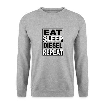 Manger Sleep Diesel Répéter - Sweat-shirt Unisexe - gris chiné - Devant - Alina (178cm) & Michal (187cm)