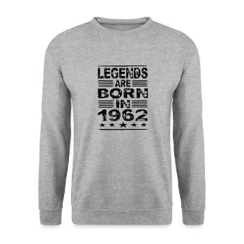 Legenden werden 1962 geboren - Unisex Pullover - Weißgrau meliert - Vorne - Alina (178cm) & Michal (187cm)