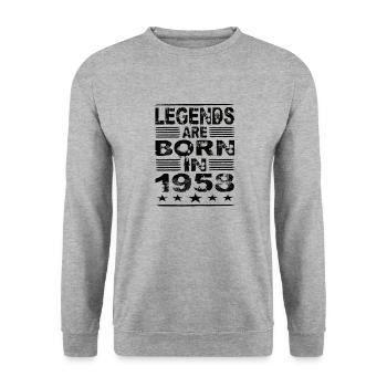 Legenden werden 1958 geboren - Unisex Pullover - Weißgrau meliert - Vorne - Alina (178cm) & Michal (187cm)