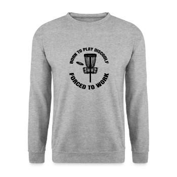 Discgolf Discgolfspieler lustige Spruch Discgolfer - Unisex Pullover - Weißgrau meliert - Vorne - Alina (178cm) & Michal (187cm)