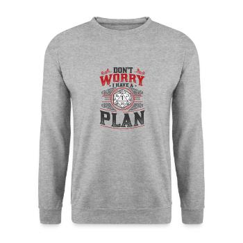 Don't worry, I have a plan D20 RPG Gamer - Unisex Sweatshirt - salt & pepper - Front - Alina (178cm) & Michal (187cm)