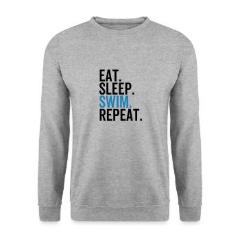 Manger Dormir Nager Répéter - Sweat-shirt Unisexe - gris chiné - Devant - Alina (178cm) & Michal (187cm)