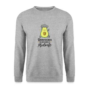 Bravocado pour devenir sage-femme sage-femme - Sweat-shirt Unisexe - gris chiné - Devant - Alina (178cm) & Michal (187cm)