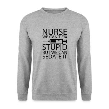 Nurse Krankenschwester Corona - Unisex Sweatshirt - salt & pepper - Front - Alina (178cm) & Michal (187cm)