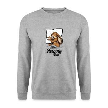 Offizielles Schlafshirt Hase Kaninchen Schlafanzug - Unisex Pullover - Weißgrau meliert - Vorne - Alina (178cm) & Michal (187cm)