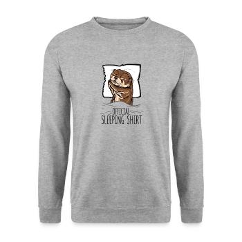 Official Sleeper Shirt Otter Sea Otter Pajamas - Unisex Sweatshirt - salt & pepper - Front - Alina (178cm) & Michal (187cm)