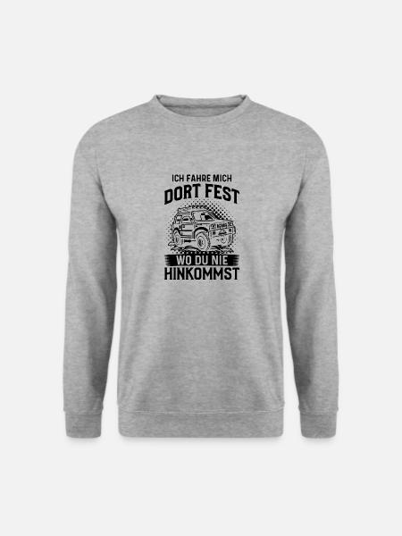 Offroader Offroad Spruch Outdoor Witz Dachzelt - Unisex Pullover - Weißgrau meliert