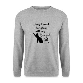 Chat Bengal Chat Chat Chat Pussy Mieze Disant Cadeau - Sweat-shirt Unisexe - gris chiné - Devant - Alina (178cm) & Michal (187cm)