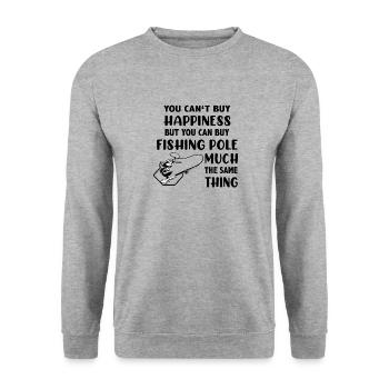 Fishing Fishing Angler Saying - Unisex Sweatshirt - salt & pepper - Front - Alina (178cm) & Michal (187cm)