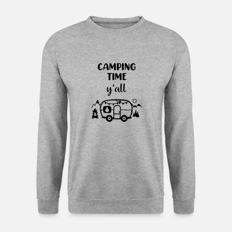Wohnwagen Camping campen - Unisex Pullover - Weißgrau meliert
