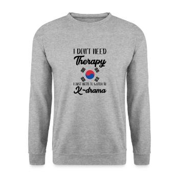 K-Drama Kdrama Korea Südkorea Seoul K-Drama - Unisex Pullover - Weißgrau meliert - Vorne - Alina (178cm) & Michal (187cm)