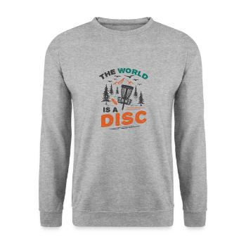 Le monde est un disc golf frisbee - Sweat-shirt Unisexe - gris chiné - Devant - Alina (178cm) & Michal (187cm)