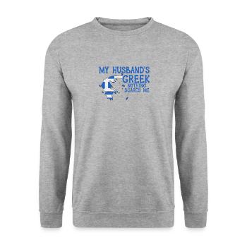 Femme Grèce Grec Grec - Sweat-shirt Unisexe - gris chiné - Devant - Alina (178cm) & Michal (187cm)
