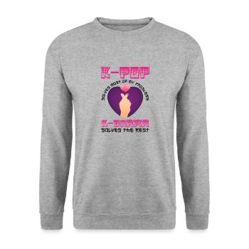 K-Pop Kpop & K-Drama Kdrama Drame coréen Hallyu - Sweat-shirt Unisexe - gris chiné - Devant - Alina (178cm) & Michal (187cm)