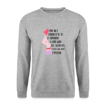 K-Drama Kdrama Korea Südkorea Hallyu K-Drama - Unisex Pullover - Weißgrau meliert - Vorne - Alina (178cm) & Michal (187cm)