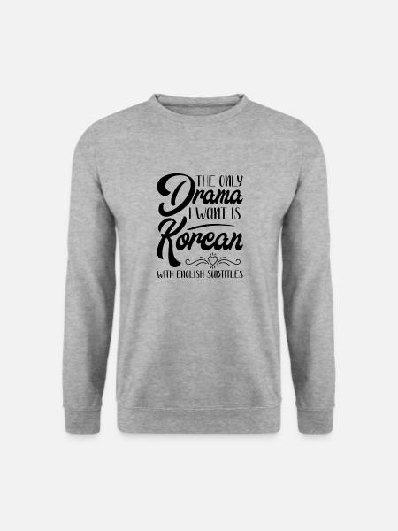 K-Drama Kdrama Korea Südkorea Hallyu K-Drama - Unisex Pullover - Weißgrau meliert