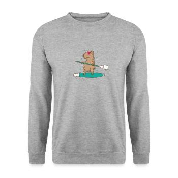 Caviidae Cochon d’Inde Surfs Rongeur - Sweat-shirt Unisexe - gris chiné - Devant - Alina (178cm) & Michal (187cm)