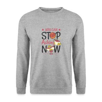 Annonce de grossesse pour les grands-parents - Sweat-shirt Unisexe - gris chiné - Devant - Alina (178cm) & Michal (187cm)