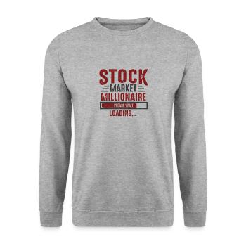 Stock Market Millionär Lading Stock Trader - Unisex Pullover - Weißgrau meliert - Vorne - Alina (178cm) & Michal (187cm)