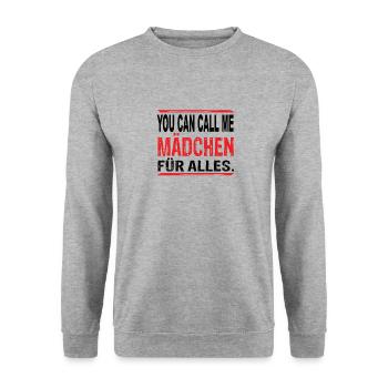 You Can Call Me Mädchen für Alles - Unisex Pullover - Weißgrau meliert - Vorne - Alina (178cm) & Michal (187cm)