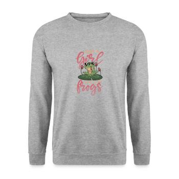 Just a girl who loves frogs - Frog Lady - Unisex Sweatshirt - salt & pepper - Front - Alina (178cm) & Michal (187cm)