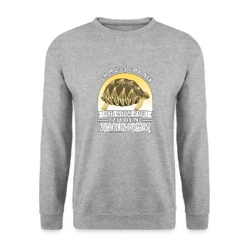 ICH MUSS GAR NIX ICH MUSS NUR ZU DEN SCHILDKRÖ - Unisex Pullover - Weißgrau meliert - Vorne - Alina (178cm) & Michal (187cm)
