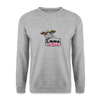 Emma On Board - Unisex Sweatshirt - salt & pepper - Front - Alina (178cm) & Michal (187cm)