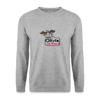 Olivia On Board - Unisex Sweatshirt - salt & pepper - Front - Alina (178cm) & Michal (187cm)