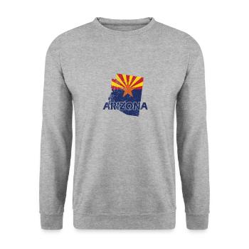 Arizona Bundesstaat Umriss Karte USA - Unisex Pullover - Weißgrau meliert - Vorne - Alina (178cm) & Michal (187cm)