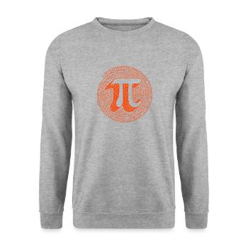Pi 3.1415926535897 Chemise, Numéro de spirale Pi drôle - Sweat-shirt Unisexe - gris chiné - Devant - Alina (178cm) & Michal (187cm)