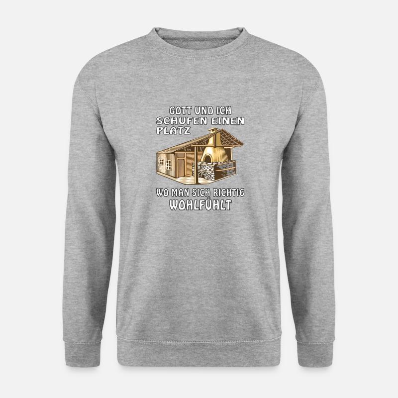 GARTENHAUS GOTT UND ICH - Unisex Pullover - Weißgrau meliert
