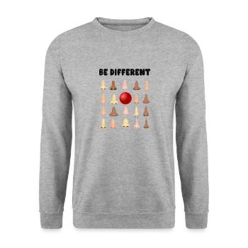 Be Anders Jeck Nez Rouge Carnaval Clown Nez - Sweat-shirt Unisexe - gris chiné - Devant - Alina (178cm) & Michal (187cm)