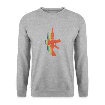 Machine Gun Retro Vintage Color - Unisex Sweatshirt - salt & pepper - Front - Alina (178cm) & Michal (187cm)