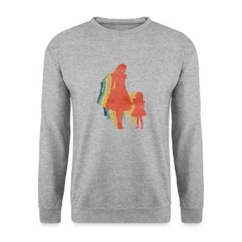 Madre e hija retro color vintage - Sweat-shirt Unisexe - gris chiné - Devant - Alina (178cm) & Michal (187cm)
