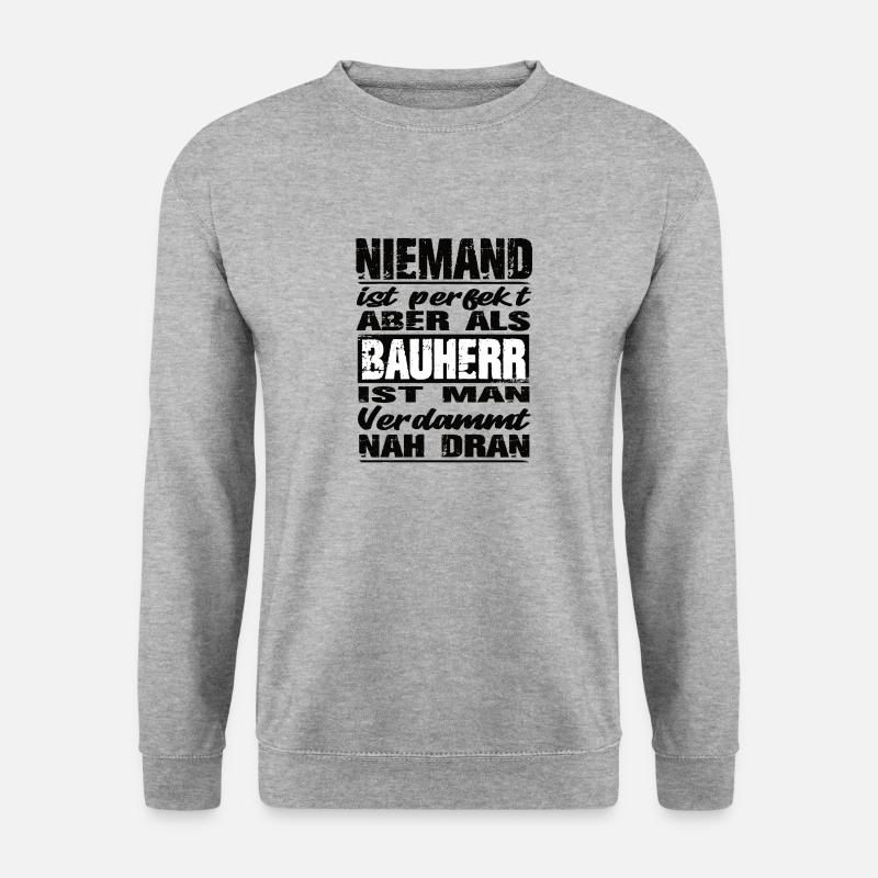 Bauherr - Unisex Pullover - Weißgrau meliert